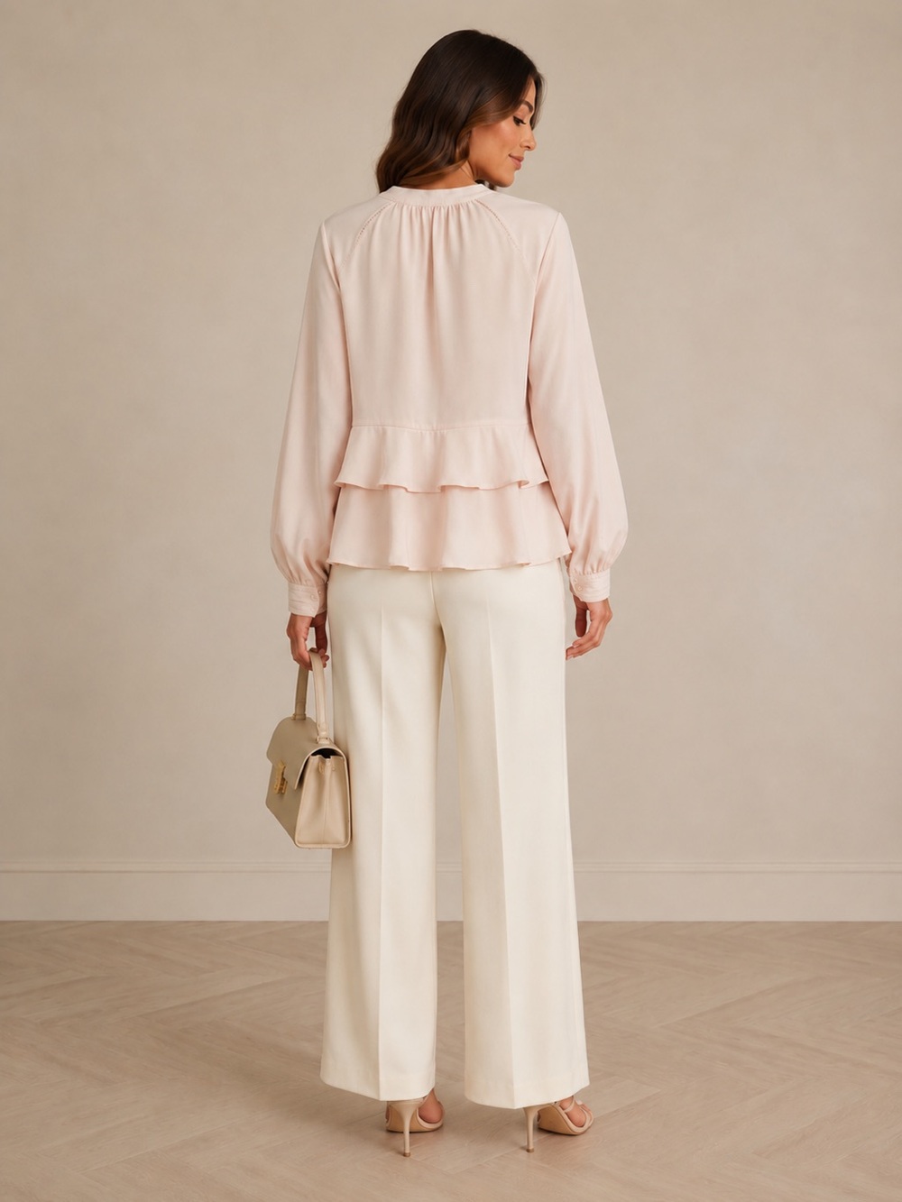 ZARA PINK RUFFLED BLOUSE SIZE M - Picture 4 of 9
